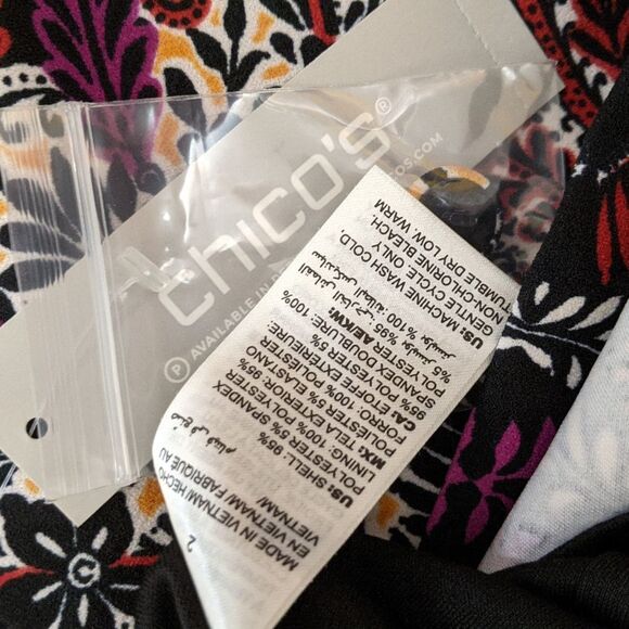 NWT Chico's Medallion-Print Dress Ikat paisley geometric print sheath dress 2/L - Picture 7 of 12